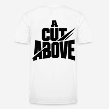 A CUT ABOVE Regular T-Shirt in weiß mit Rückendruck